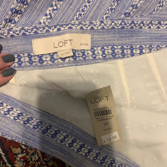 Loft White and Blue Pencil Skirt - Picture 5 of 8